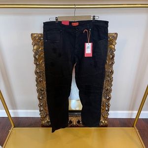 Bleecker & Mercer Stretch Slim Fit Black Pants Men Size 38/32